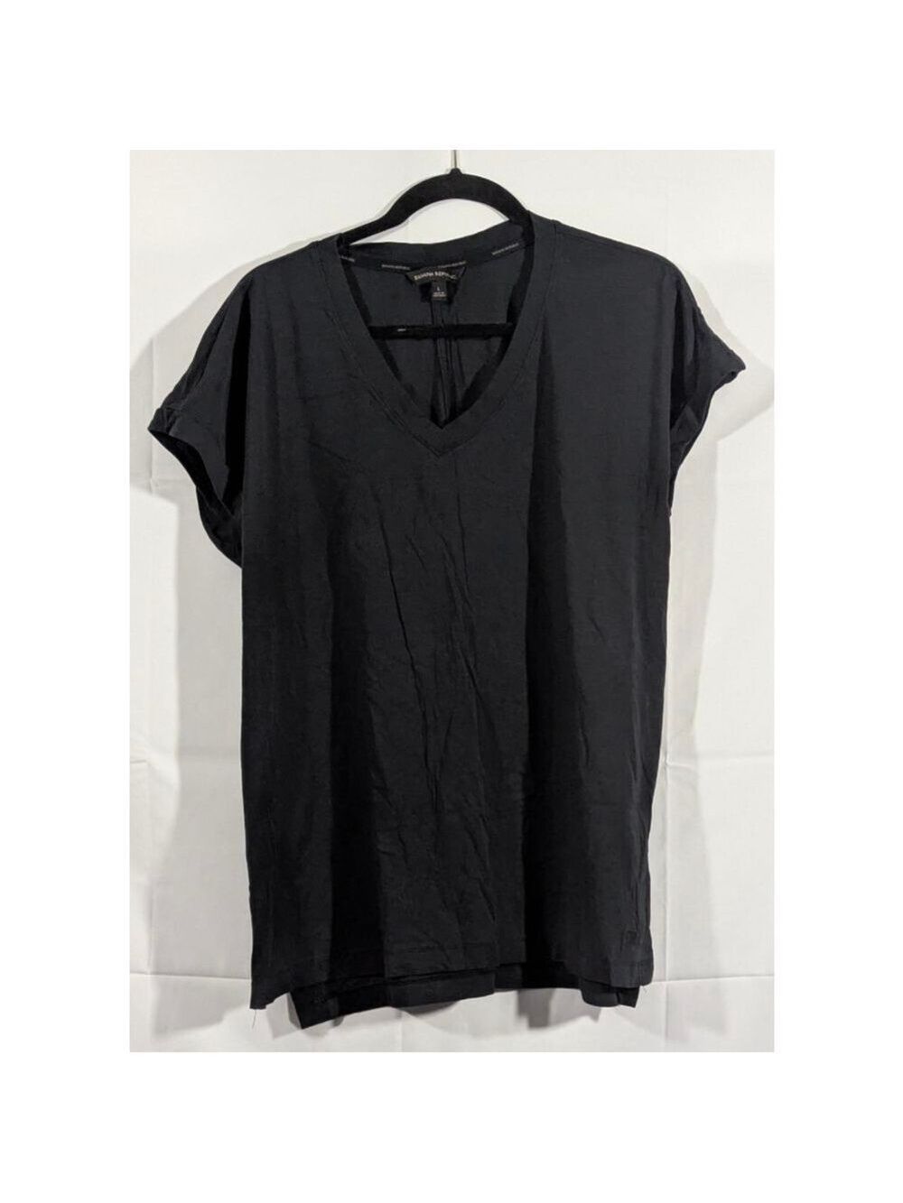 Banana Republic Black V Neck Short Sleeve Top Women’s Large